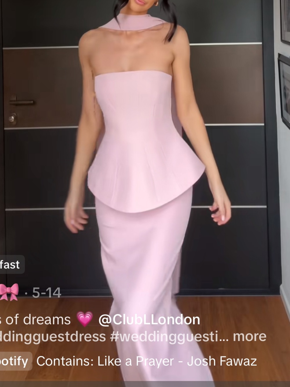 CLUB L - FARRON Light Pink Bandeau Corset Maxi Dress MISSING NECK SCARF - Picture 6 of 6